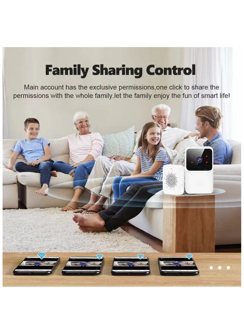 WiFi Video Doorbell, HD WiFi Doorbell IR Night Vision Durable for Multi-User Home (White)  - Image 4
