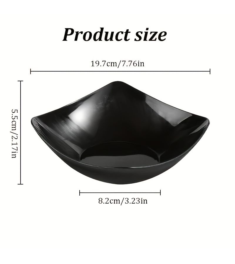 Set of 4 Plastic Salad Bowls for Daily Meals Party Prep Dishwasher Safe Serving Dish - Image 3