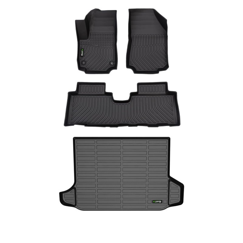 HAFIDI Automotive Floor Mats Cargo Liner for GMC Terrain 20182024 Chevrolet Equinox 20182024Not for EV All Weather Protection Full Set Black - Image 3
