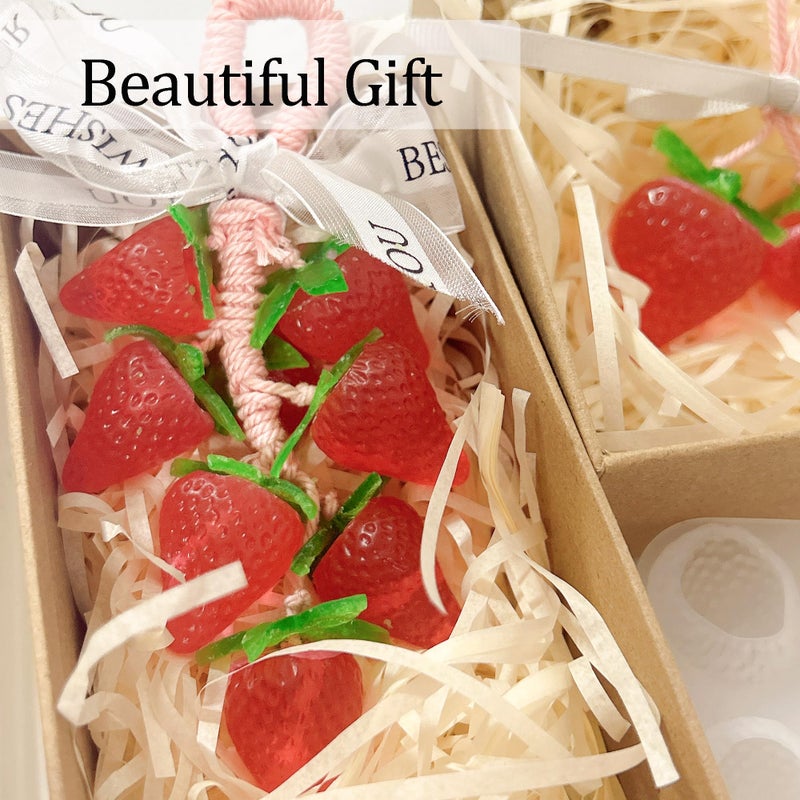XLANMAY DIY Silicone Strawberry-Shaped Grape Soap Molds - Exquisite Soap Making Kit Moldes para Jabones Artesanales Make Your Own Soaps for Gift (Without Soaps) - Image 3