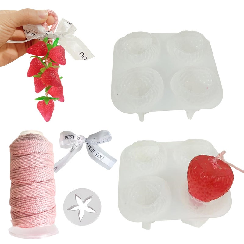 XLANMAY DIY Silicone Strawberry-Shaped Grape Soap Molds - Exquisite Soap Making Kit Moldes para Jabones Artesanales Make Your Own Soaps for Gift (Without Soaps) - Image 1