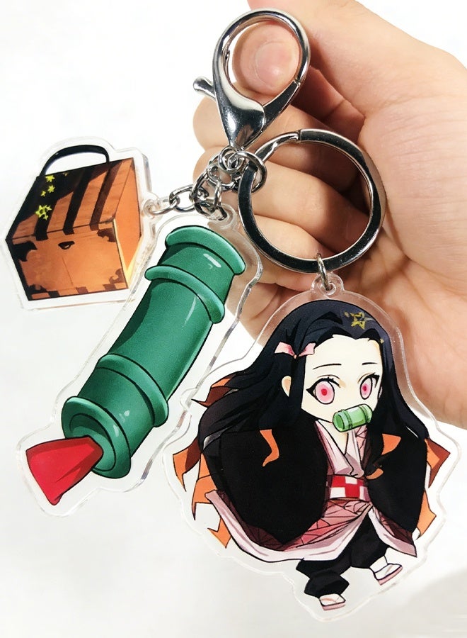 Demon Slayer Nichirin Sword Keychain, Kamado Nezuko Anime Peripheral Pendant, Suitable for Phones Bags Car Keys, Fan Collection & Gift - Image 4