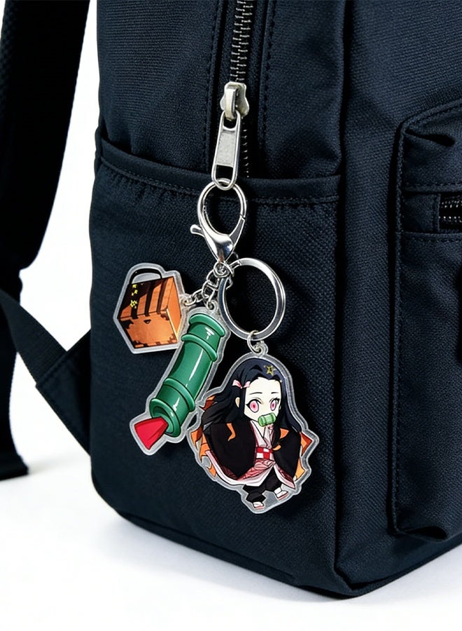 Demon Slayer Nichirin Sword Keychain, Kamado Nezuko Anime Peripheral Pendant, Suitable for Phones Bags Car Keys, Fan Collection & Gift - Image 3