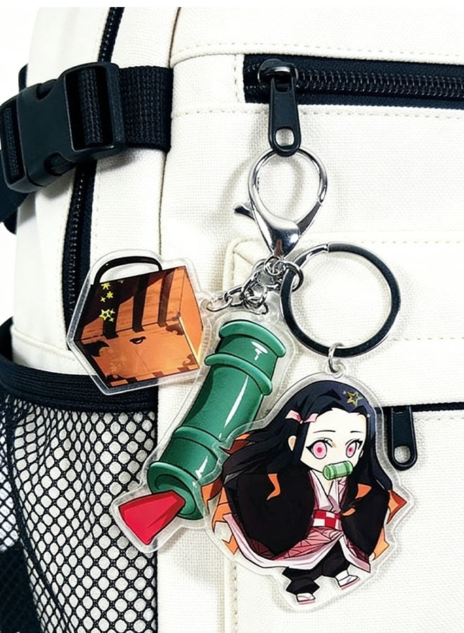 Demon Slayer Nichirin Sword Keychain, Kamado Nezuko Anime Peripheral Pendant, Suitable for Phones Bags Car Keys, Fan Collection & Gift - Image 5