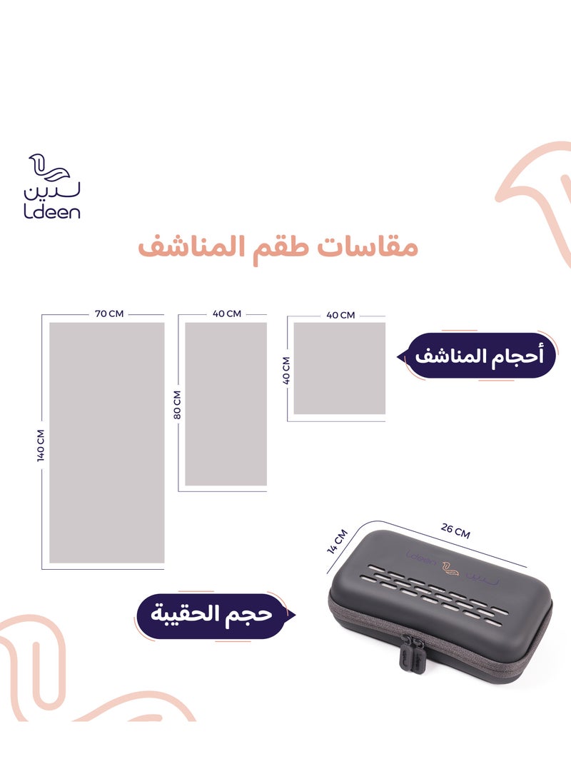 لدين طقم المناشف المطورة - رمادي غامق - Image 3