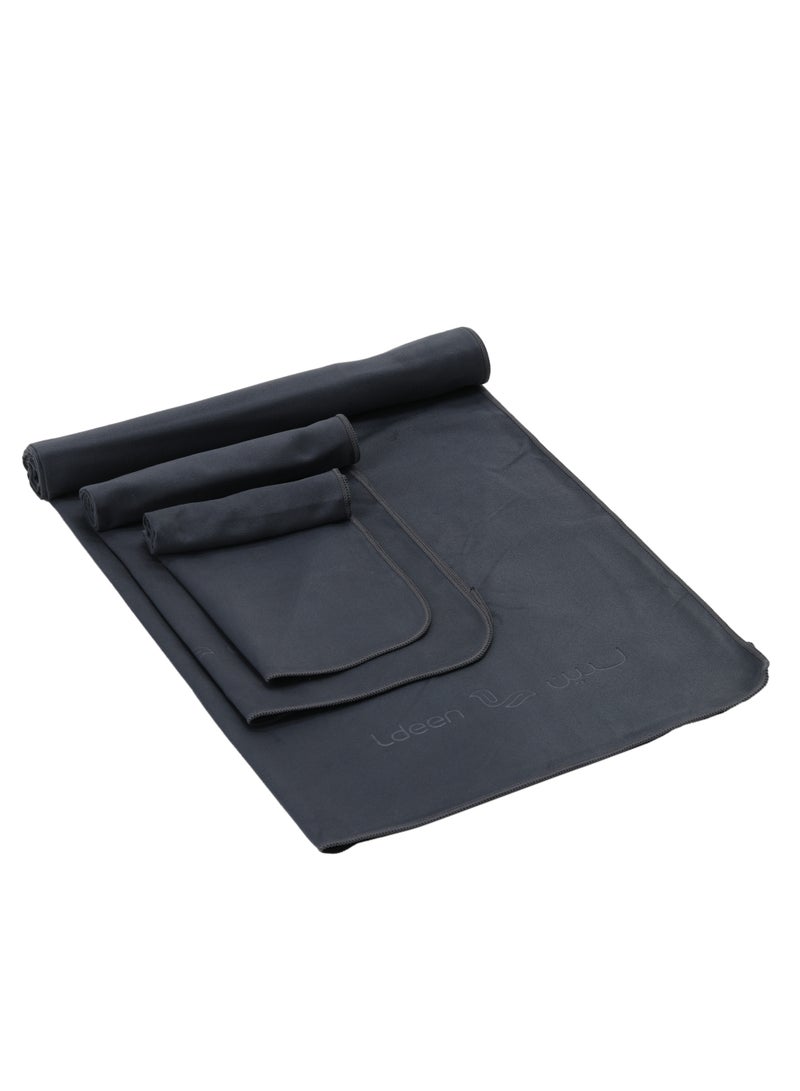 لدين طقم المناشف المطورة - رمادي غامق - Image 1