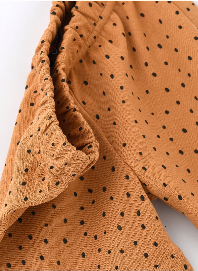 JAM Brown Knitted Cotton Shorts with Polka Dots for Boys  - Image 4