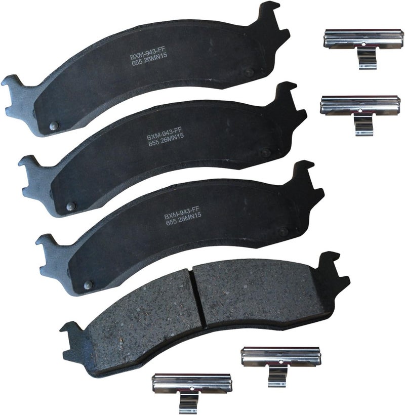 Bendix وسادات فرامل أمامية شبه معدنية SBM655 متميزة لطرازات مختارة من دودج B2500، B3500، رام 2500 فان، 3500 فورد E-150، E-250، E-250 إكونولين، E-350 كلوب واغن، سوبر ديوتي، E-450 F-250، F-250 HD، F-350، P-350 - Image 1