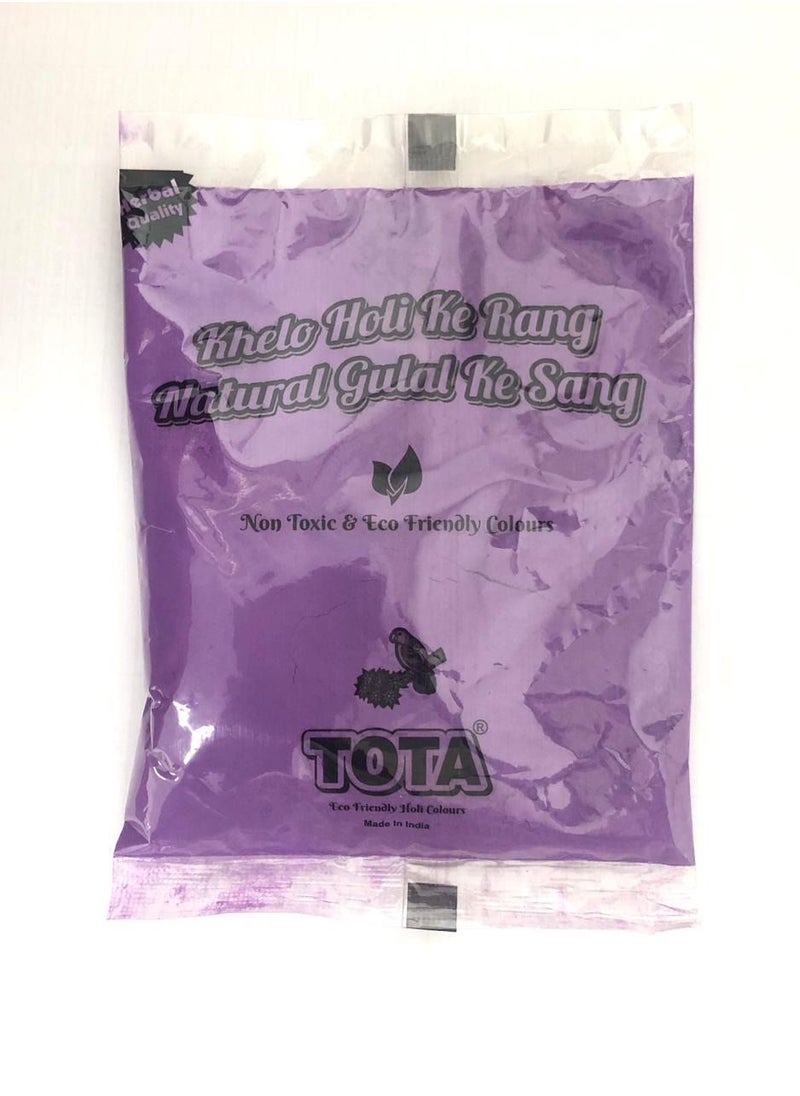 TOTA Pack of 10 Tota Holi colour and Gulal purple colour for Holi party 80 g each  - Image 2