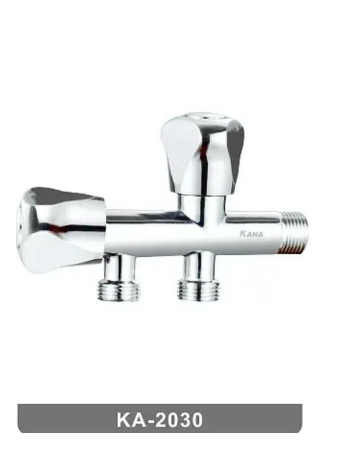 Two-way angle valve, chrome thread,1/2 inch - Image 1