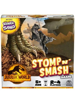 Spin Master Games Jurassic World Dominion Stomp N’ Smash Board Game Sensory Dinosaur Toy With Kinetic Sand Jurassic Park Movie Family Game For Kids Ages 5 & Up  - Image 1