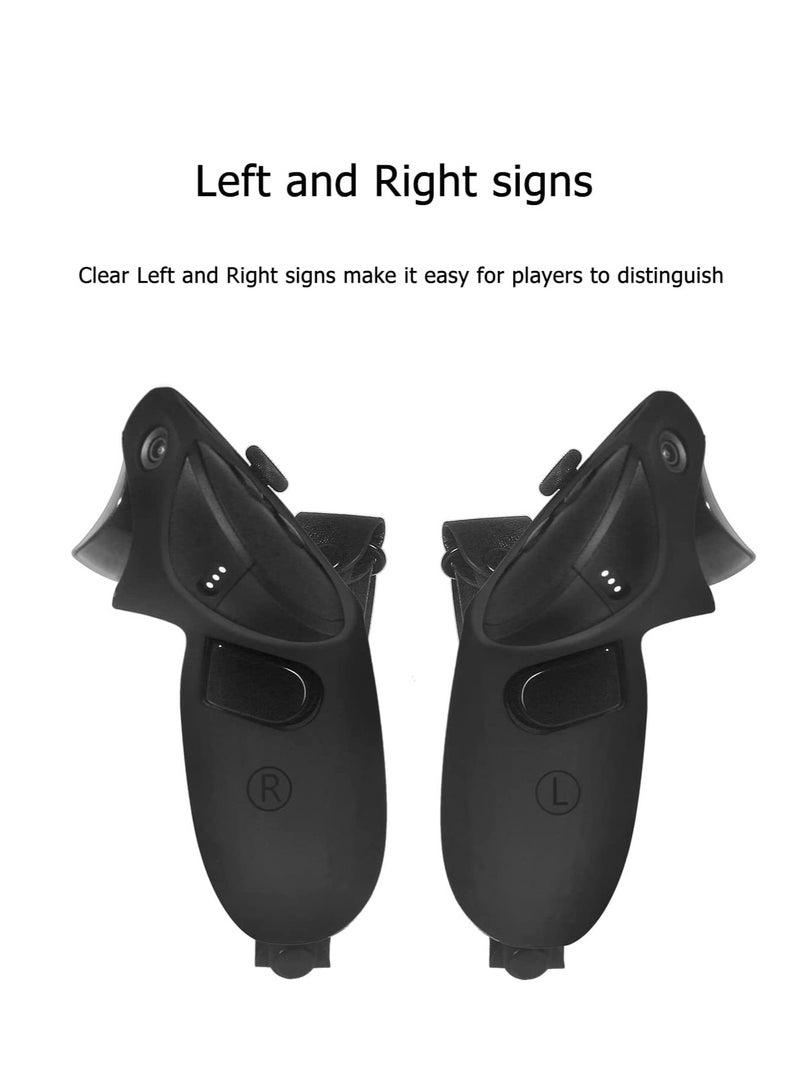 Controller Grips Protector Compatible with Meta Quest Pro Touch Game Controller Protector Cover Precise Hole Position Soft Silicone Grips Accessories with Knuckle Straps (Black) - Image 3