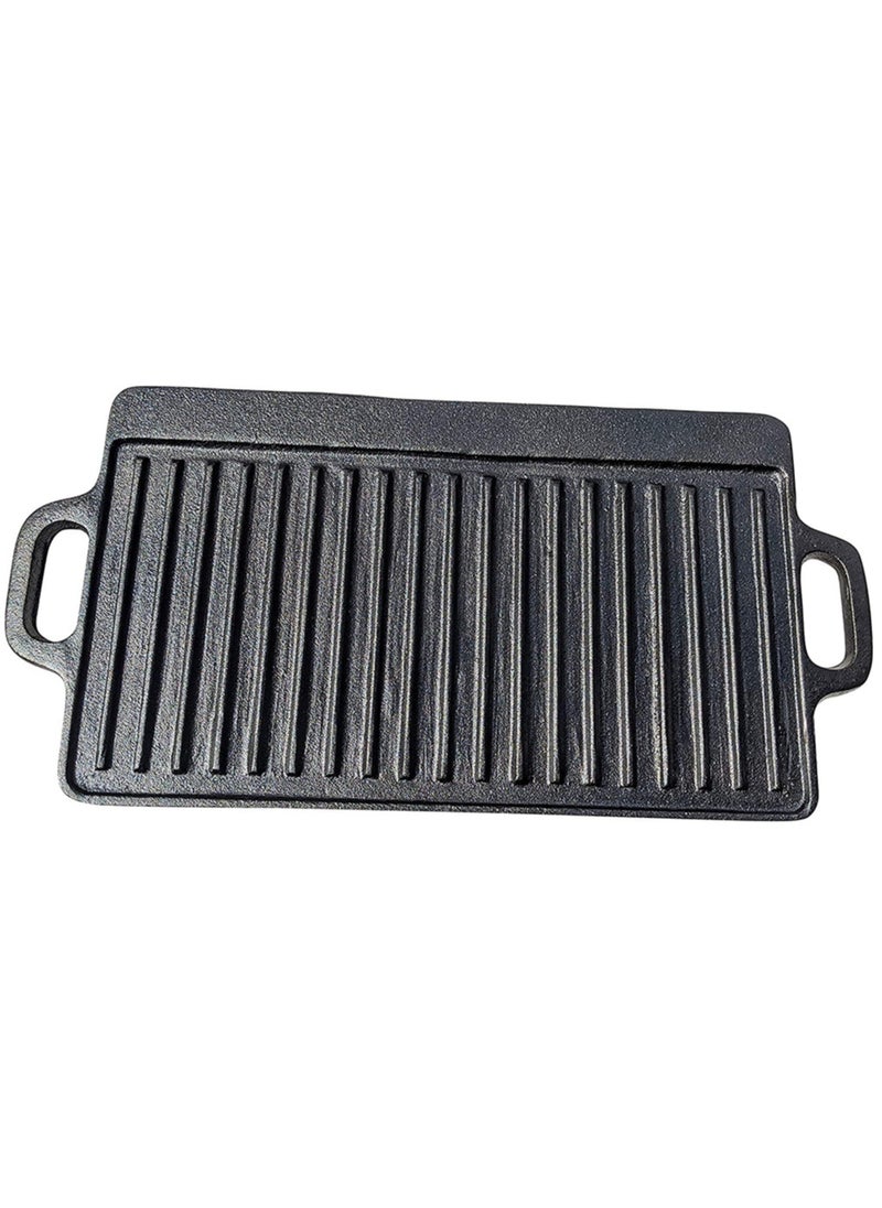 RATSAW - Black Rock Grill Cast Iron Griddle Reversible Grill Pan BBQ Plate 46cm x 23cm - Image 1