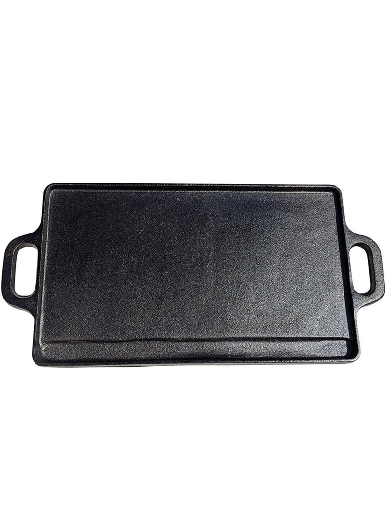 RATSAW - Black Rock Grill Cast Iron Griddle Reversible Grill Pan BBQ Plate 46cm x 23cm - Image 1