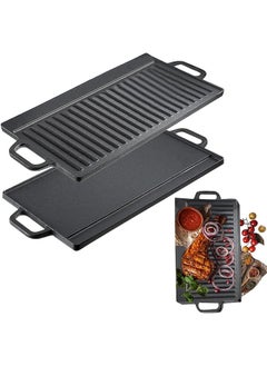 Black Rock Grill Cast Iron Griddle Reversible Grill Pan BBQ Plate 46cm x 23cm