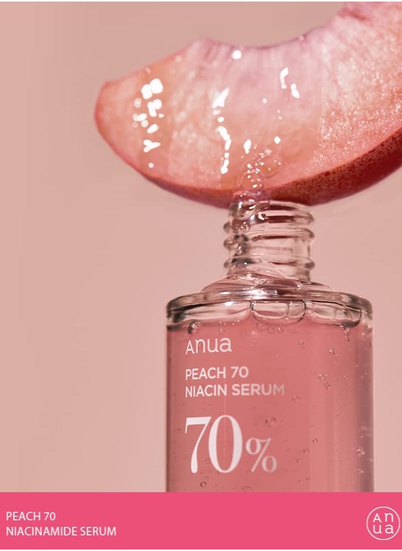 Anua Peach 70% Niacinamide Serum 30ml / brightening hydrating face serum hyperpigmentation treatment reducing melanine daily clean beauty (1.01 fl. oz.)