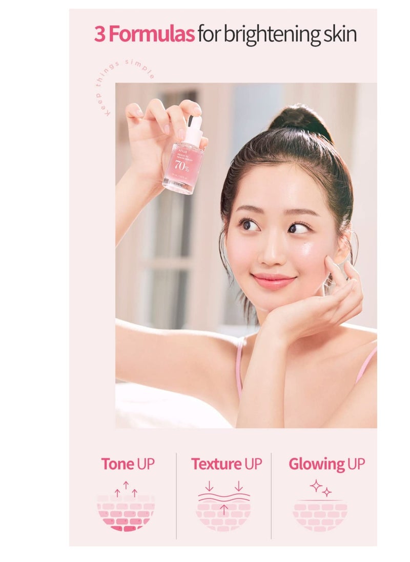 Anua Peach 70% Niacinamide Serum 30ml / brightening hydrating face serum hyperpigmentation treatment reducing melanine daily clean beauty (1.01 fl. oz.)