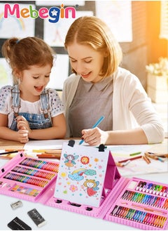 MEBEGIN 228 Art Supplies, Drawing Kit with Double Sided Trifold Easel, Deluxe Colouring Art Set with 30 Drawing Paper and Rich Drawing Accessaries, Easy to Carry, Ideal Gift for Beginners and Kids Aged 3+  - Image 2