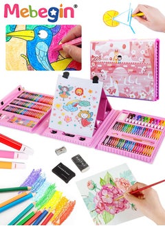 MEBEGIN 228 Art Supplies, Drawing Kit with Double Sided Trifold Easel, Deluxe Colouring Art Set with 30 Drawing Paper and Rich Drawing Accessaries, Easy to Carry, Ideal Gift for Beginners and Kids Aged 3+  - Image 1