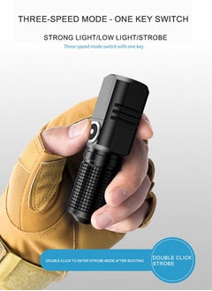 Arabest Mini Flashlight, Rechargeable Flashlight, 1500 High Lumen Small Flashlight for Camping/Hiking/Daily Use (Black)  - Image 2
