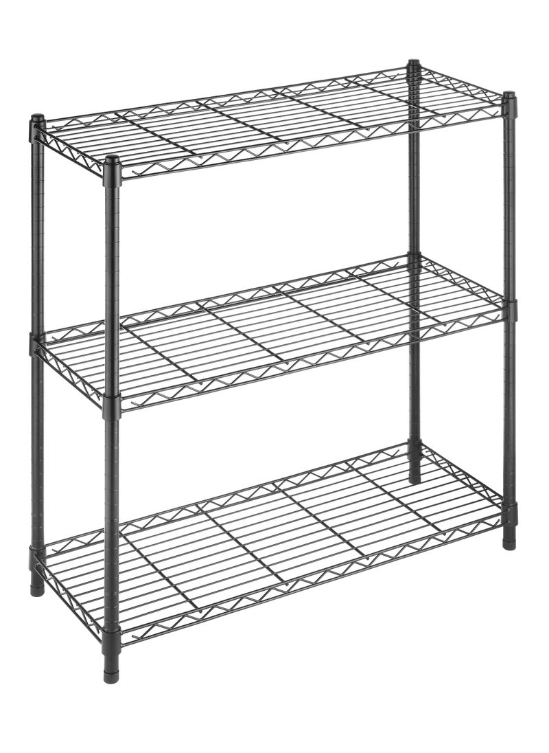 Whitmor Whitmor 3 Tier Shelving Unit Metal Storage Shelves 400 lbs Capacity per Shelf 1200 lbs Total Adjustable Heavy Duty Shelf Easy Assembly for Kitchen Garage Plant 36 L x 14 W x 36 H Black 