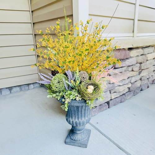 HO2NLE 6Pcs Artificial Forsythia Branches 35" Yellow Long Stem Artificial Flowers for Tall Vase Fake Silk Flowers Forsythia Stems for Home Table Centerpiece Kitchen Decorations - Image 4