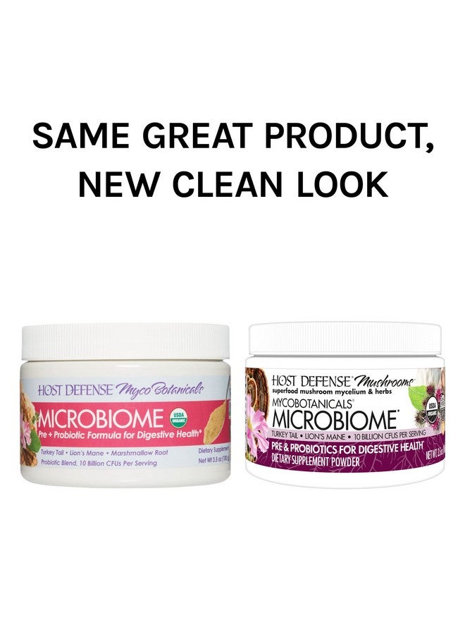 Host Defense Mycobotanicals Microbiome Powder Digestive Support With Probiotics Mushroom Supplement 3.5 Oz Plain - Image 2