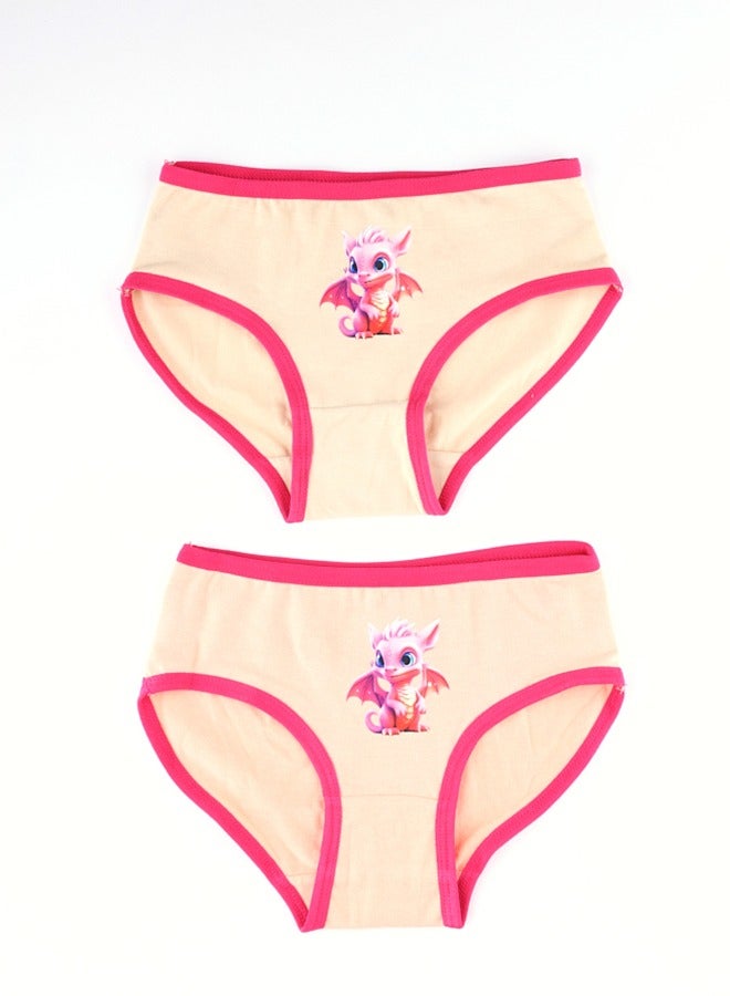 Cute Pack of 12 girls printed underwear soft briefs - Image 1