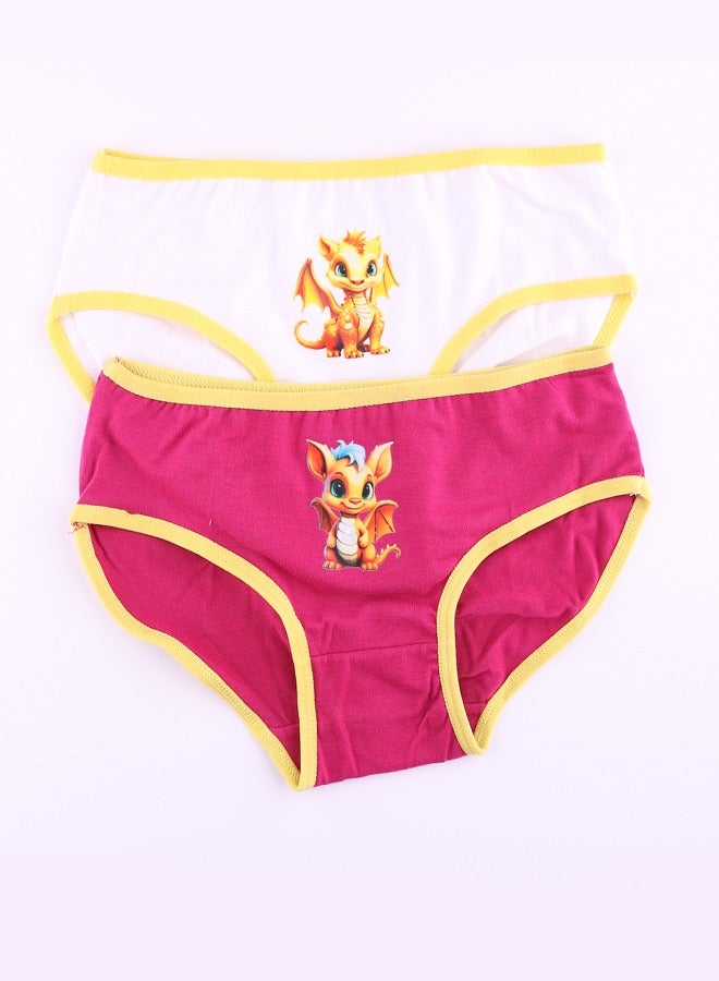 Cute Pack of 12 girls printed underwear soft briefs - Image 3