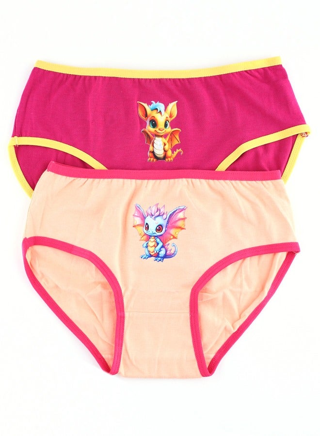 Cute Pack of 12 girls printed underwear soft briefs - Image 2