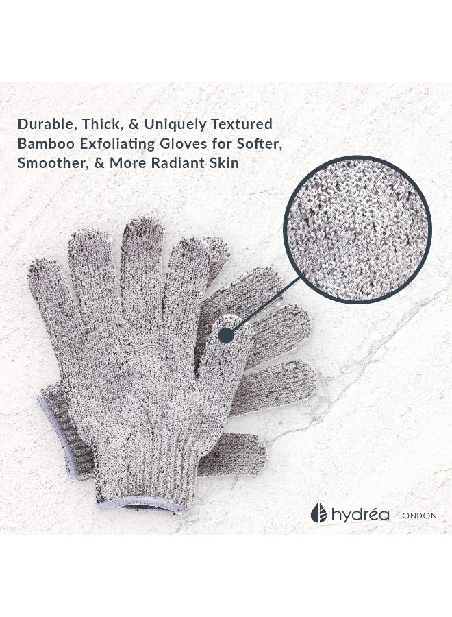 Hydrea London Exfoliating Gloves - Carbonised Bamboo Face Exfoliator & Body Scrubber for Men & Women - Image 5