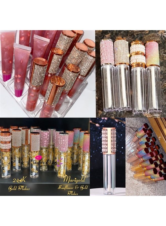 AMORIX 20 Pack Diamond Lip Gloss Tubes with Wand 5ml Empty Rhinestone Cute Lipgloss Bottles/Containers Crystal Lip Gloss Supplies Kit + 2pcs Syringes + Labels for DIY Lip Gloss Base - Image 5