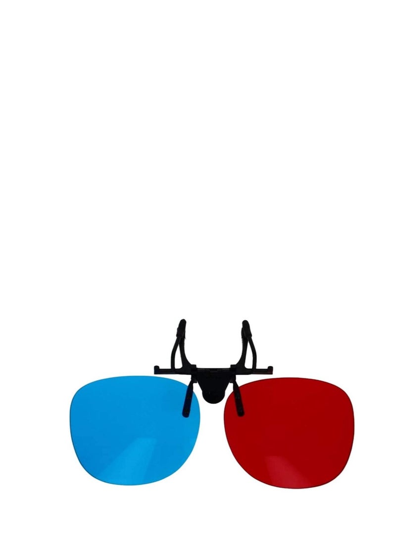 Y&D Clipon Glasses RedBlue Anaglyph 3D No Frame Resin Lens Myopia Clip 3 Sets Simple Style Movie Game 2PCS - Image 1