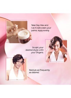 Livon Style Pro Hair Clay Wax For Women & Men| Sculpt & Style With Matte Finish |24 Hour Definition| With Kaolin Clay & Avocado | All Hair Types | 100G  - Image 5