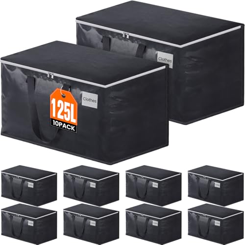 Fabspace Moving Bags Heavy Duty with Strong Zippers and Handles Collapsible Moving Supplies, Storage Totes for Packing & Moving Storing 125L 10Pack - Image 1