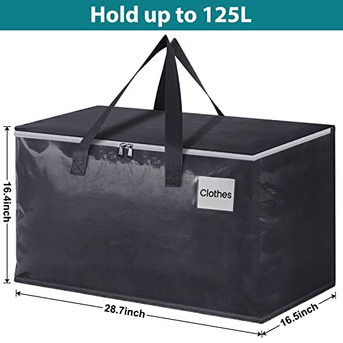 Fabspace Moving Bags Heavy Duty with Strong Zippers and Handles Collapsible Moving Supplies, Storage Totes for Packing & Moving Storing 125L 10Pack - Image 2