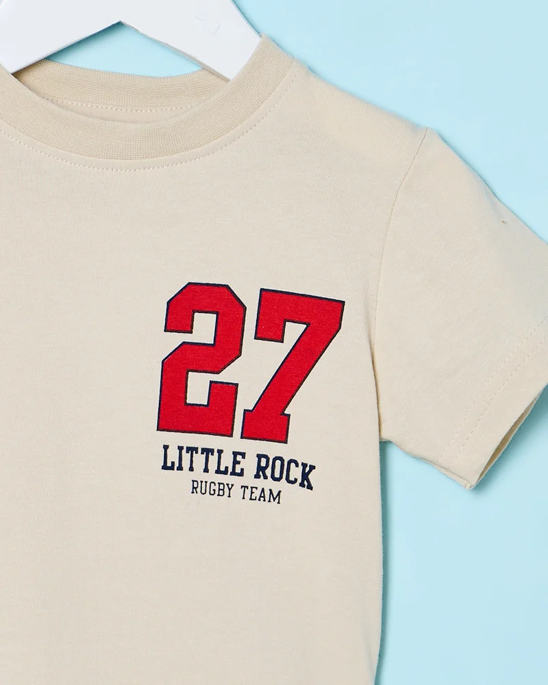 ردتاغ Infant Boys Beige Printed T-Shirt