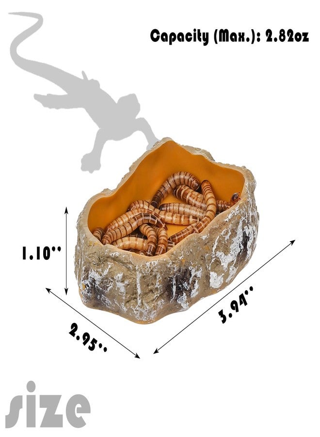 IBWell 4 Inch Reptile Food Dish Escape Proof Reptile Feeding Dish Resin Reptile Water Food Bowl for Bearded Dragon Chameleon Frog Snake Turtle Leopard Gecko - Image 2