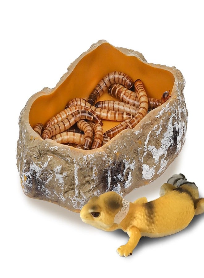 IBWell 4 Inch Reptile Food Dish Escape Proof Reptile Feeding Dish Resin Reptile Water Food Bowl for Bearded Dragon Chameleon Frog Snake Turtle Leopard Gecko - Image 1