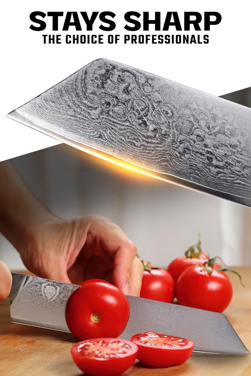 Dalstrong Kiritsuke Chef Knife - 8.5 inch - Shogun Series Elite - Damascus - Japanese AUS-10V Super Steel Kitchen Knife - Premium Black G10 Handle - Razor Sharp Knife - Chef's Knife - w/Sheath - Image 2