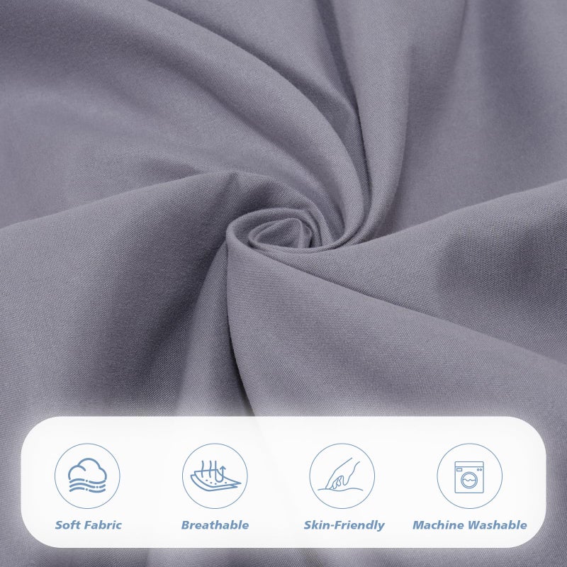 URZGU Cot Sheets 25" x 75" Small Single Sheet Fitted for Milliard Trifold Mattress Folding/RVs Bunk/Guest Beds/Army Cots/Travel Size Mattress, Ultra Soft & Breathable Bottom Cover(Gray, Single,4") - Image 3