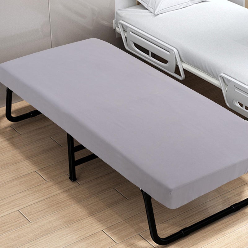URZGU Cot Sheets 25" x 75" Small Single Sheet Fitted for Milliard Trifold Mattress Folding/RVs Bunk/Guest Beds/Army Cots/Travel Size Mattress, Ultra Soft & Breathable Bottom Cover(Gray, Single,4") - Image 5