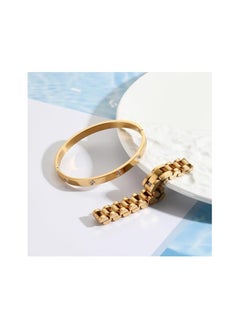 Fayrouz Jewellery Bracelets for Women, Gold Stackable Hoop Bracelets for Women, Stainless Steel Zirconia Tennis Bracelets  - Image 3