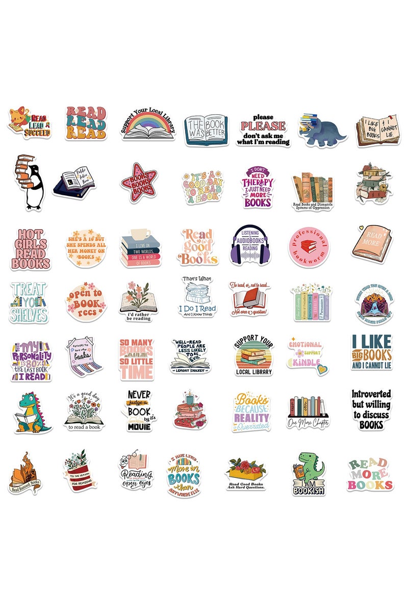 قوس قزح أورينبو ملصقات كتب، 50 قطعة، ملصقات قراءة، ملحقات كتب لمحبي القراءة، هدايا لمحبي الكتب، ملصقات فينيل مقاومة للماء لزجاجات المياه، أجهزة الكمبيوتر المحمولة، الدفترية - Image 3