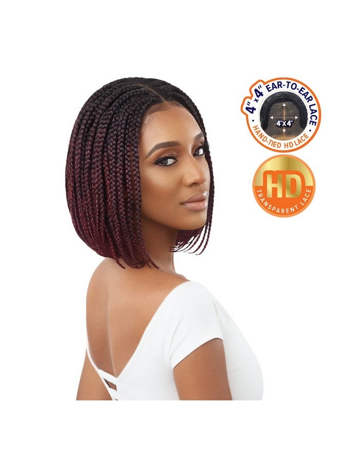 Outre 4X4 Lace Front Wig Pre Braided Hand Tied Hd Lace Box Braid Bob 12" (Dr1B/2T425) - Image 5