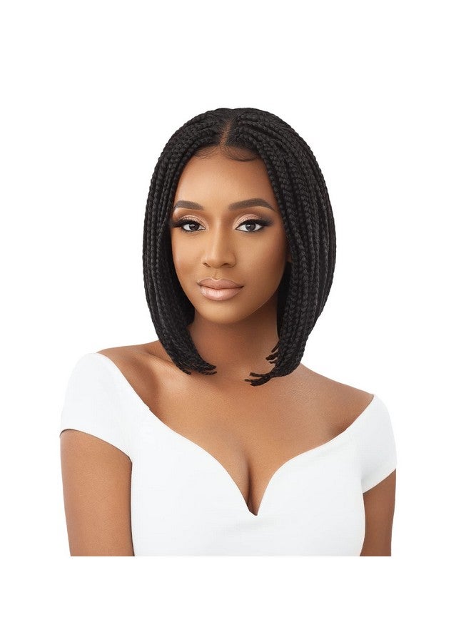 Outre 4X4 Lace Front Wig Pre Braided Hand Tied Hd Lace Box Braid Bob 12" (Dr1B/2T425) - Image 2