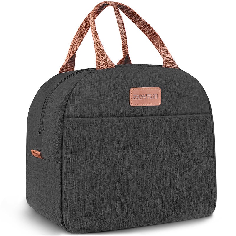Easyfun Lunch Bag for Women & Men Adult Insulated Lunch Box, Small Leakproof Cooler Food Lunch Containers Reusable High Capacity Lunch Tote Bags for Work, Travel, Outdoor (Black) - Image 1