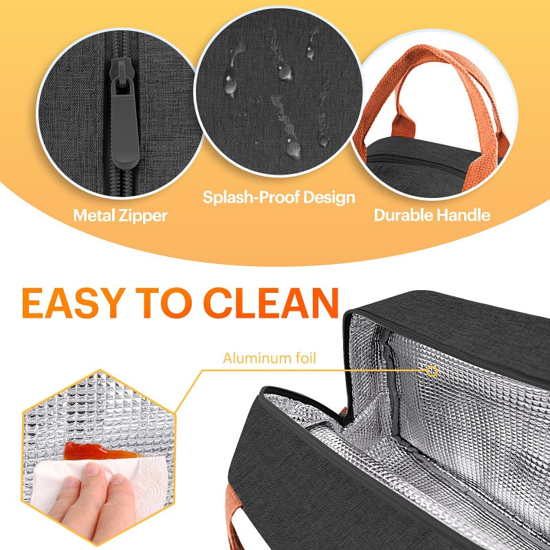 Easyfun Lunch Bag for Women & Men Adult Insulated Lunch Box, Small Leakproof Cooler Food Lunch Containers Reusable High Capacity Lunch Tote Bags for Work, Travel, Outdoor (Black) - Image 4
