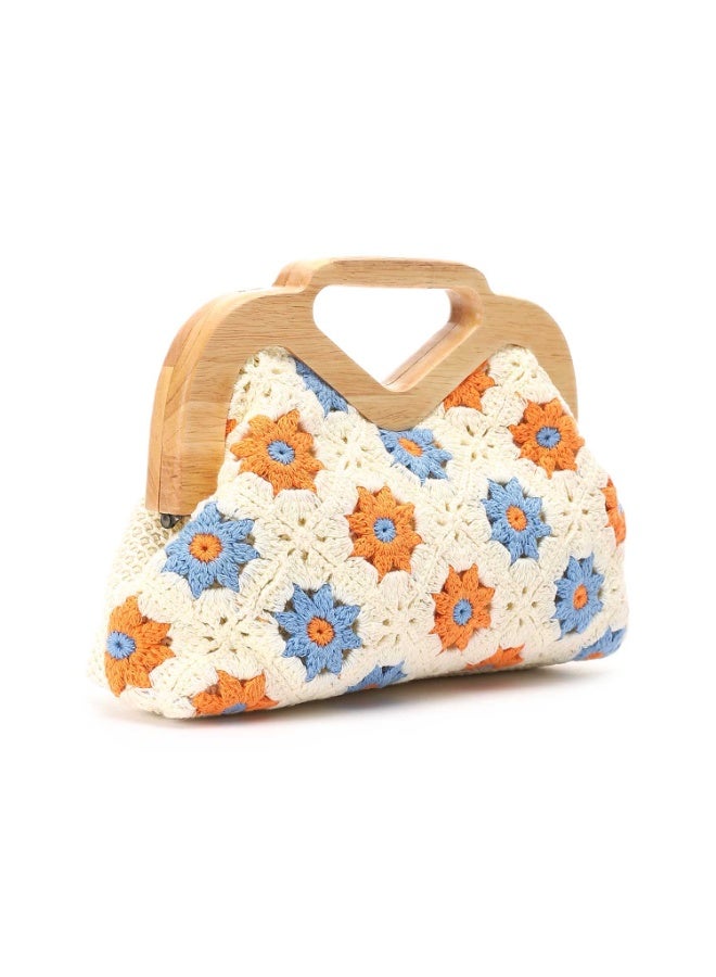 Mr.joe Mr Joe White Elegant Crochet Clutch-shoulder bag for Women-4146 - Image 2