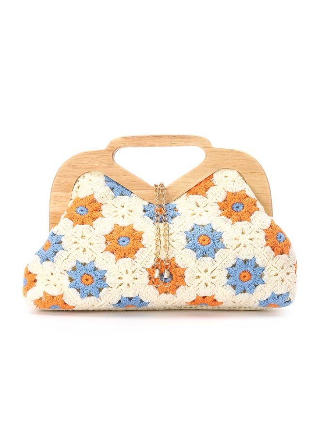 Mr.joe Mr Joe White Elegant Crochet Clutch-shoulder bag for Women-4146 - Image 1